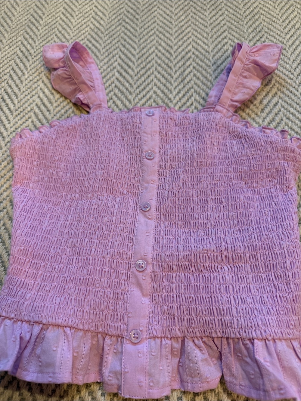 Roller Rabbit Purple Smocked Ruffle Tank - Picture 1 of 3